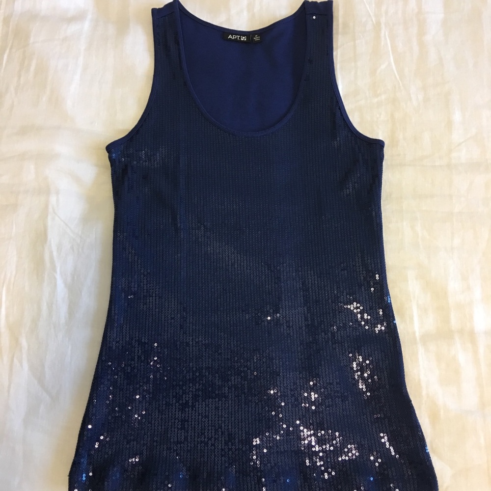 Apt. 9 sequins Navy tank top